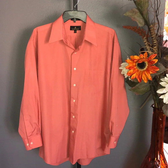 🌻5/$25🌻Men’s Coral Collard Dress Shirt - Picture 5 of 5